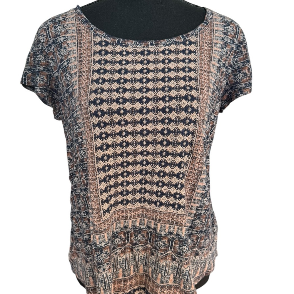Lucky Brand Boho Printed Short Sleeve Tee | Size M